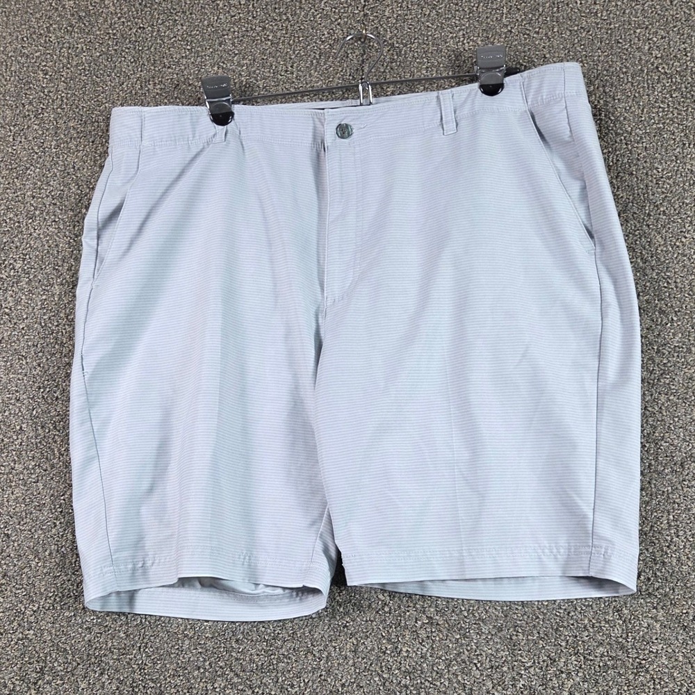 Pebble Beach Golf Shorts Mens 40 Gray Striped Performance Polyester Blend Sporty